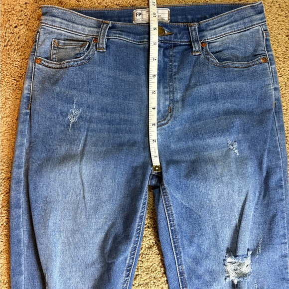 Free People Distressed Ankle Jeans in Blue - Picture 6 of 8